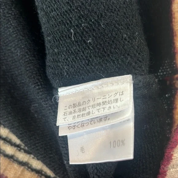 Burberry Black Turtleneck Sweater with Striped Trim - Picture 4 of 5